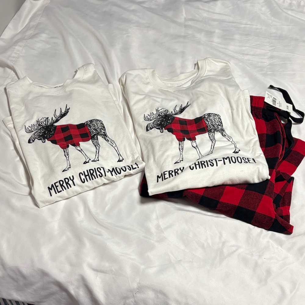 Matching Pajamas. 2 size Medium Shirts and 1 size Medium pants.